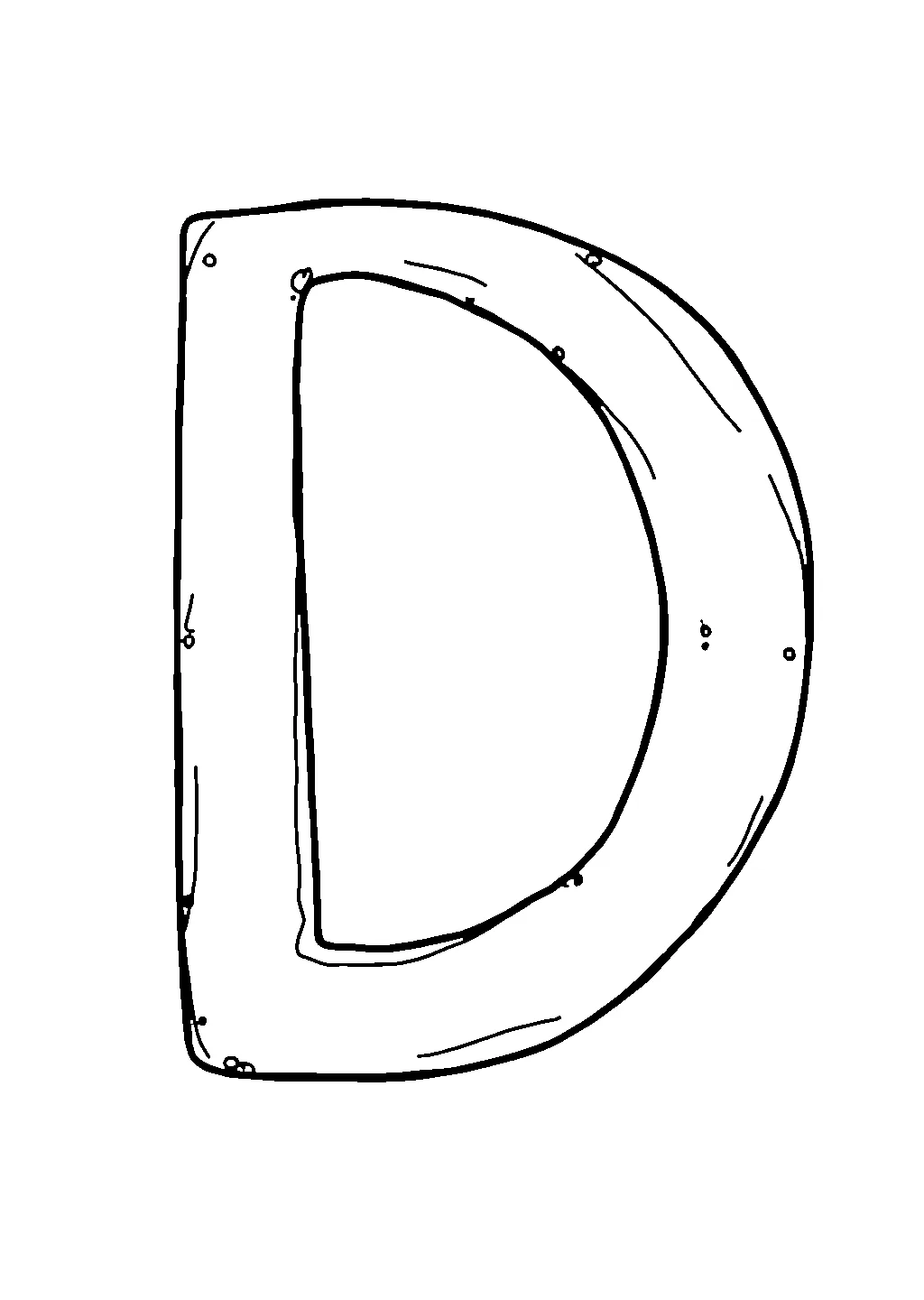 Disegno da colorare di lettera D con delfino