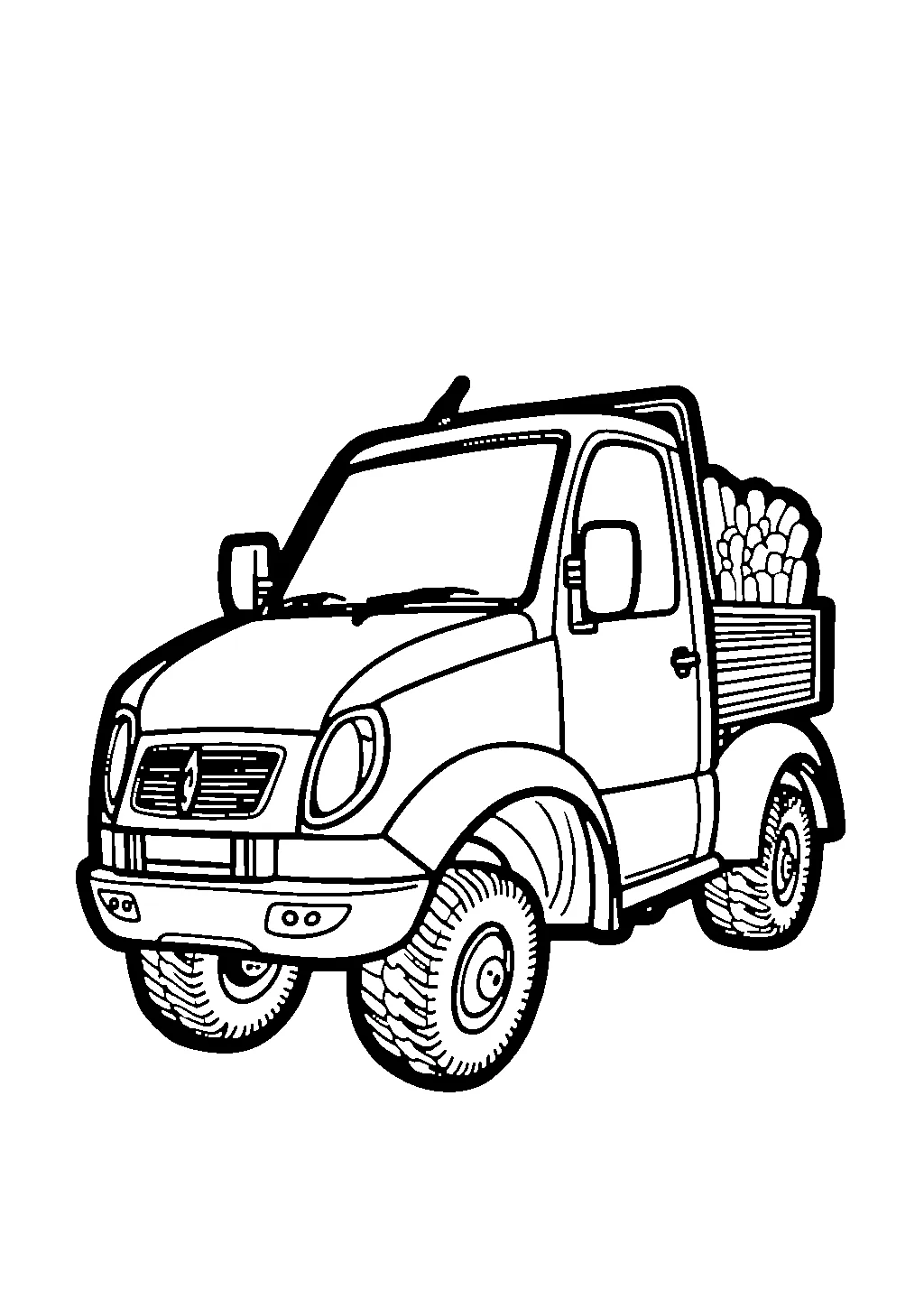 Disegno di un autocarro da trasporto con cassone ribaltabile da colorare