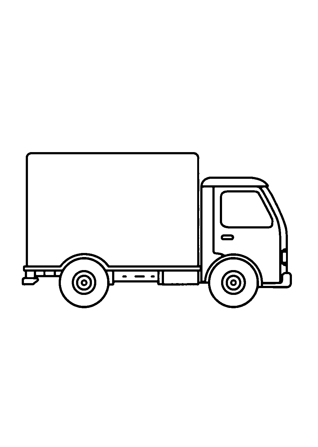 Disegno da colorare di un camion con rimorchio container per il trasporto merci