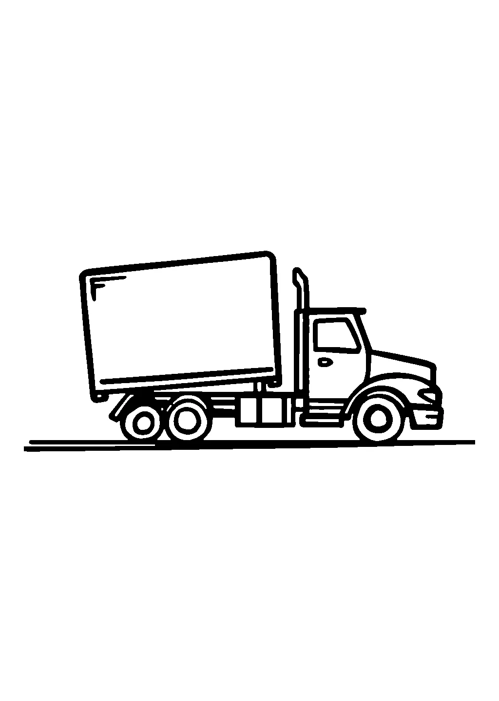 Grande camion con rimorchio per il trasporto merci da colorare