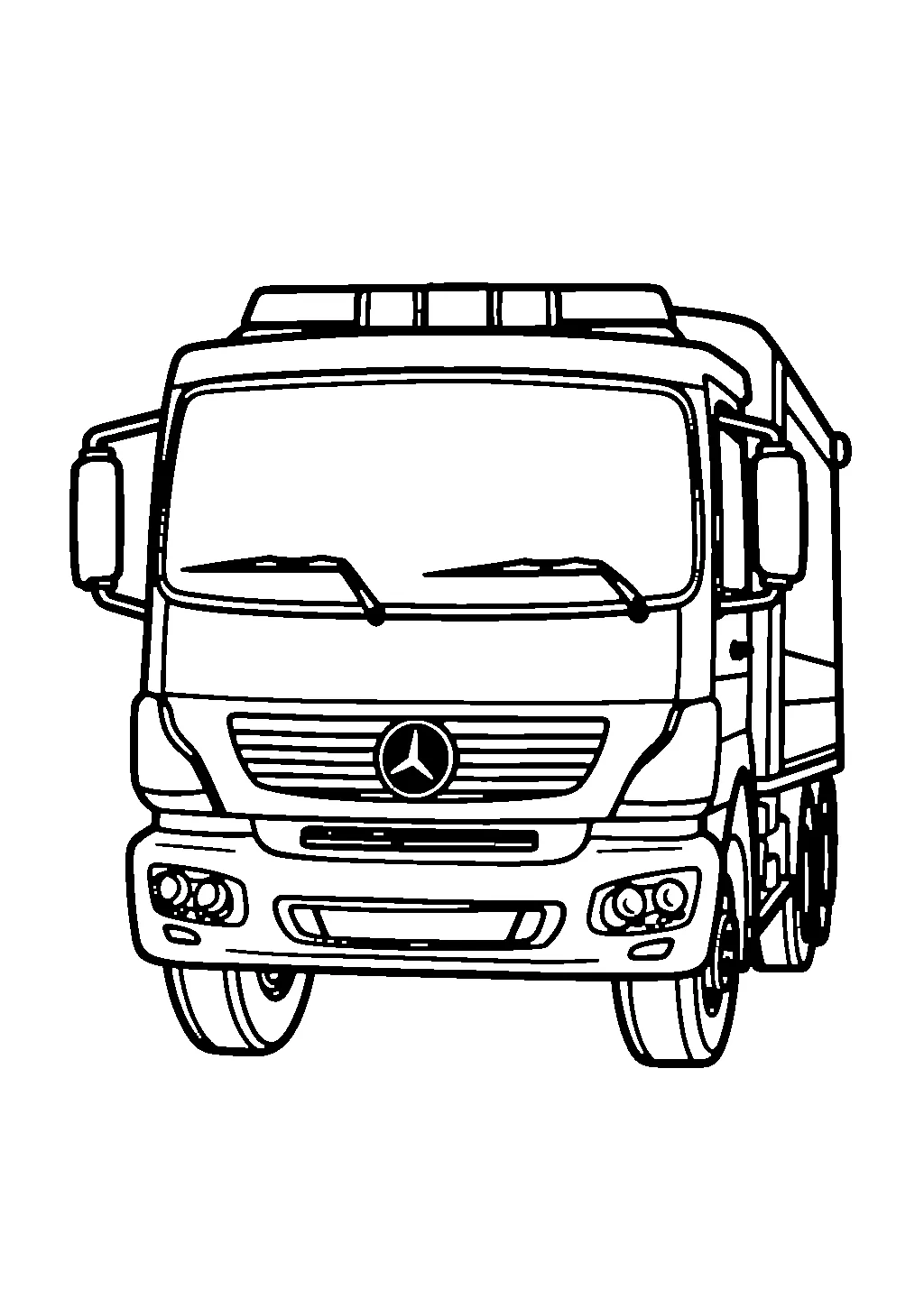 Disegno di un camion antincendio con scala estensibile e sirena da colorare