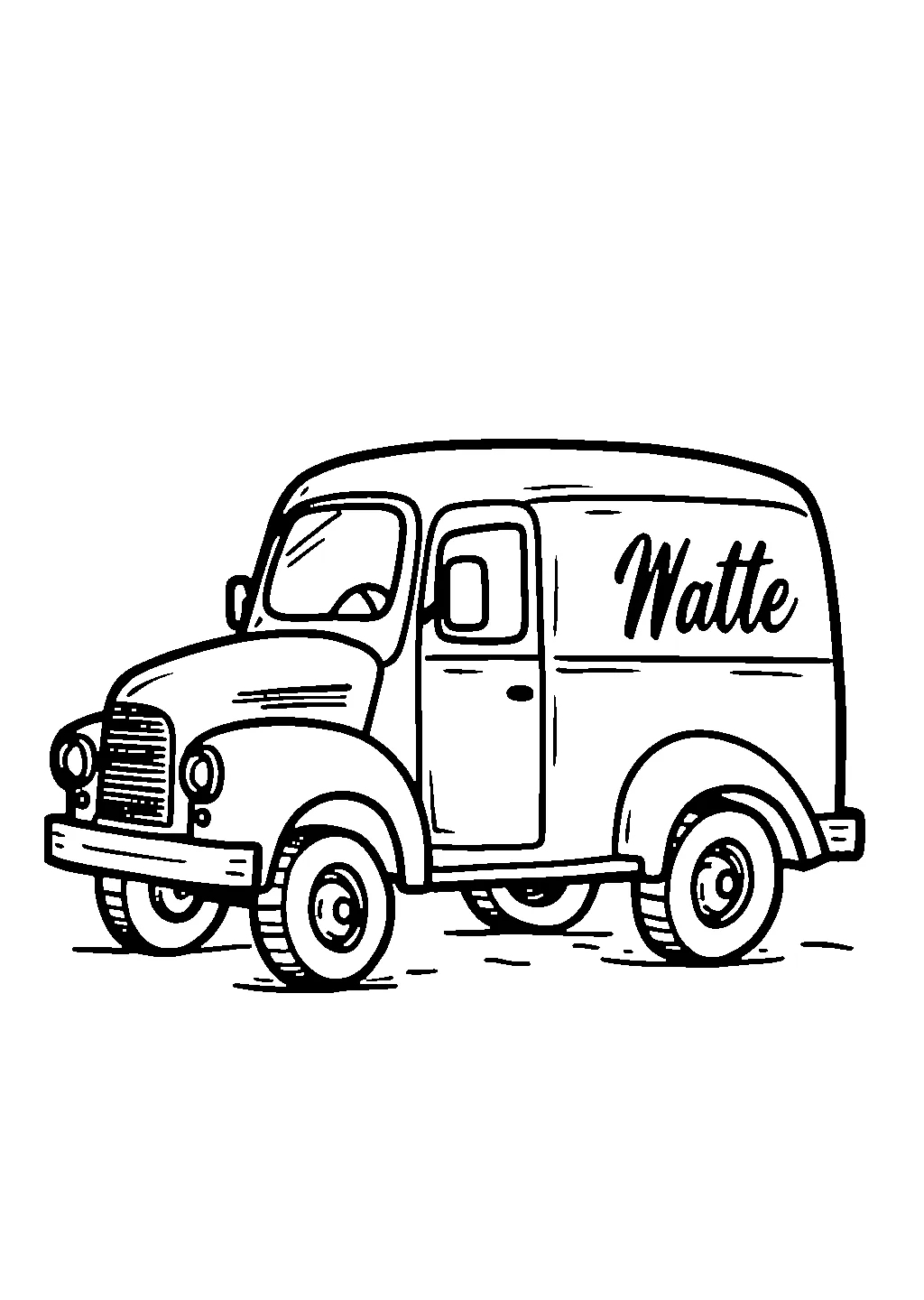 Disegno da colorare di un camion cisterna per il trasporto del latte