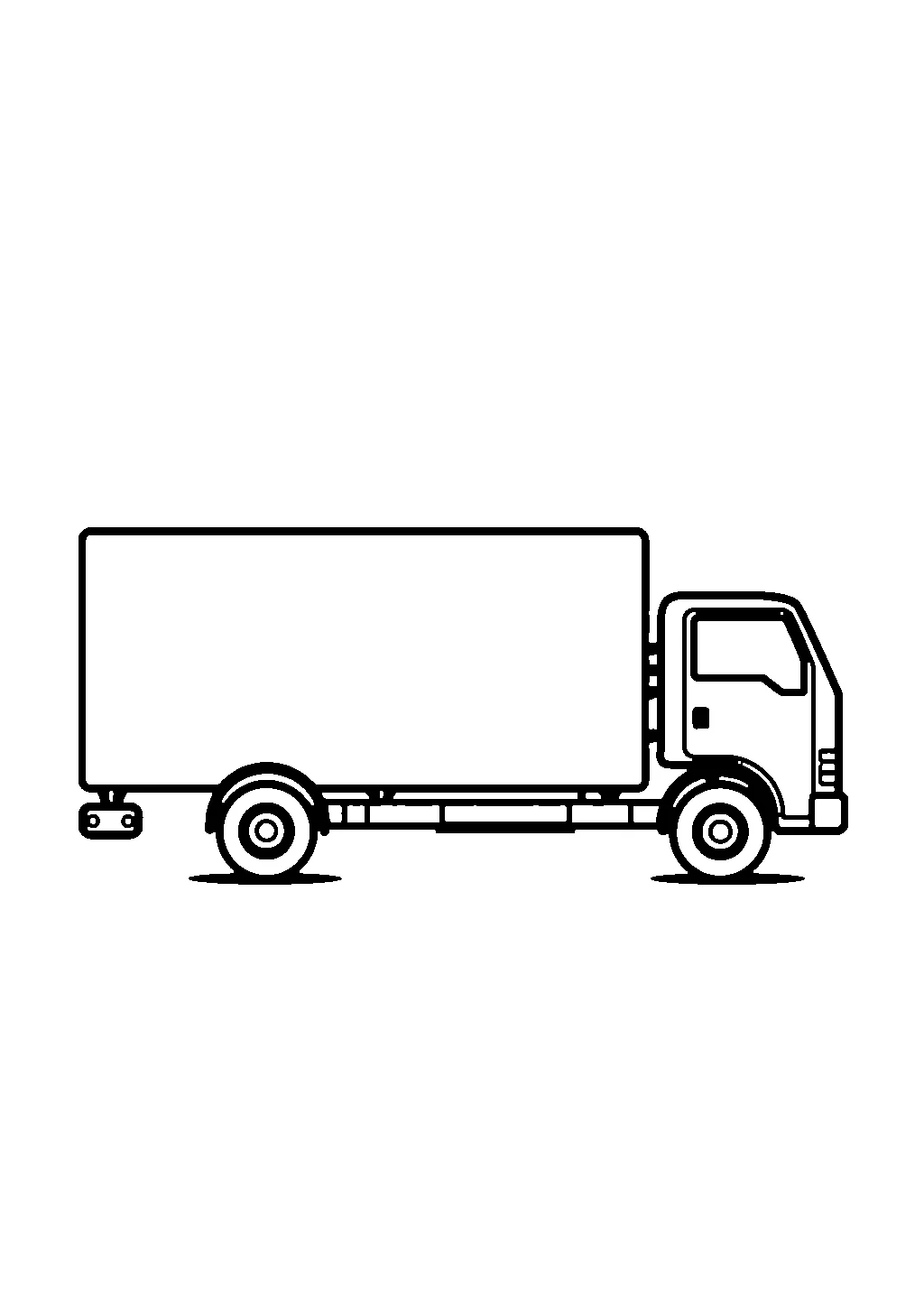 Illustrazione di un camion frigorifero con cassone isolato pronto per essere colorato