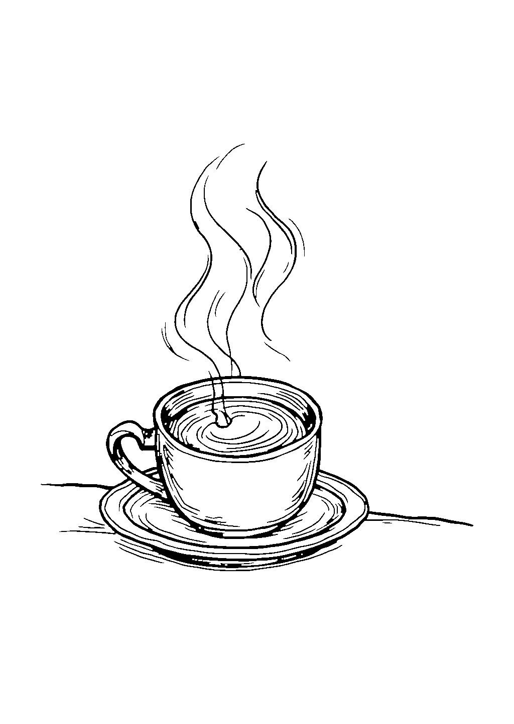 Disegno di un piccolo caffè all'angolo di una via cittadina con tavolini e insegna
