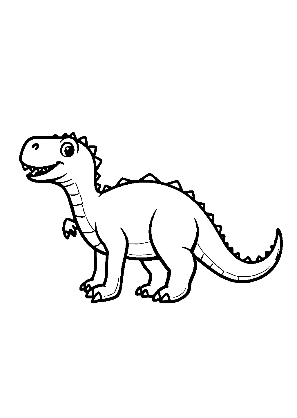 Disegno di un gruppo di piccoli dinosauri che camminano insieme da colorare