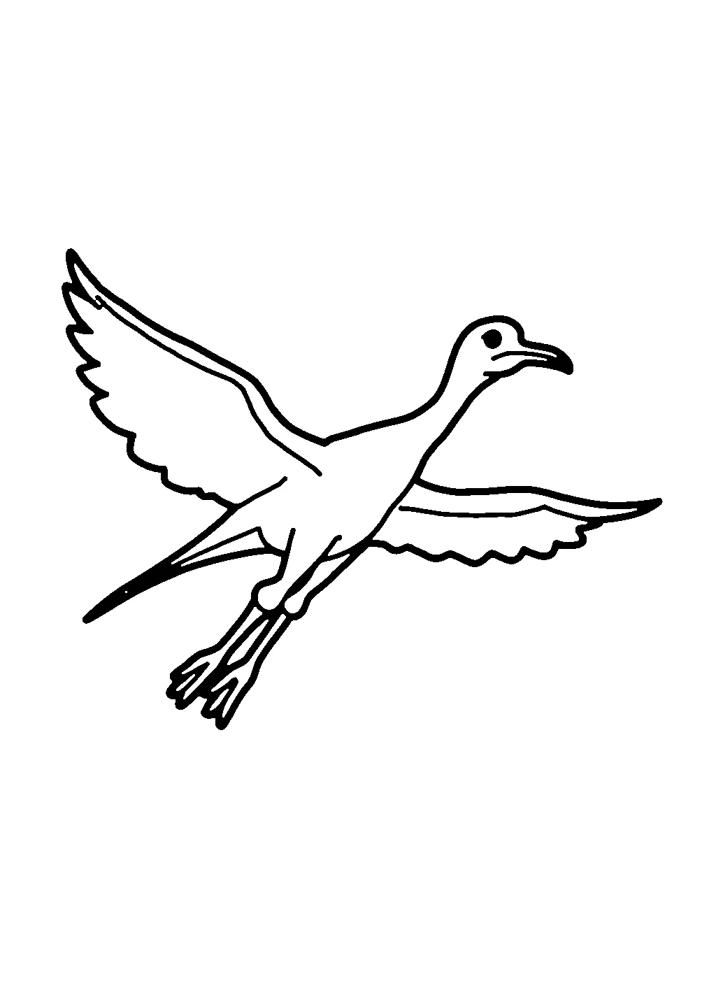 Disegno di uno pterodattilo con ali spiegate in volo da colorare