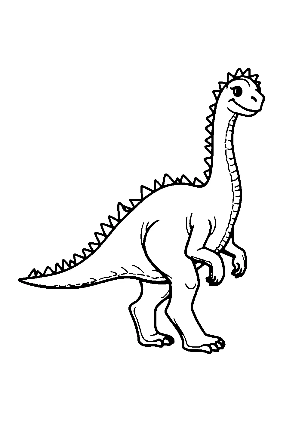 Disegno di un grande dinosauro con vela dorsale appuntita da colorare