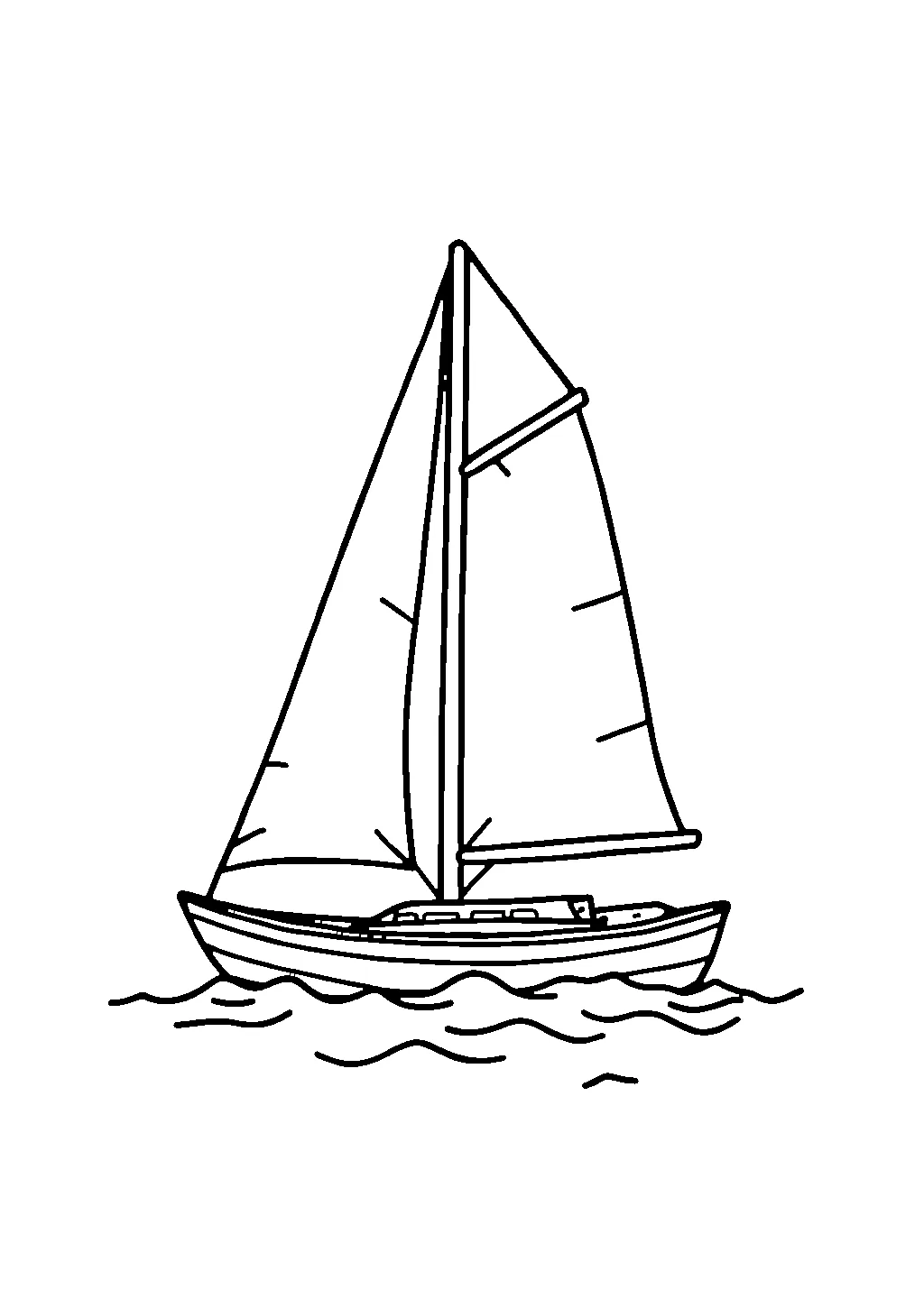 Disegno da colorare di barca a vela sul mare