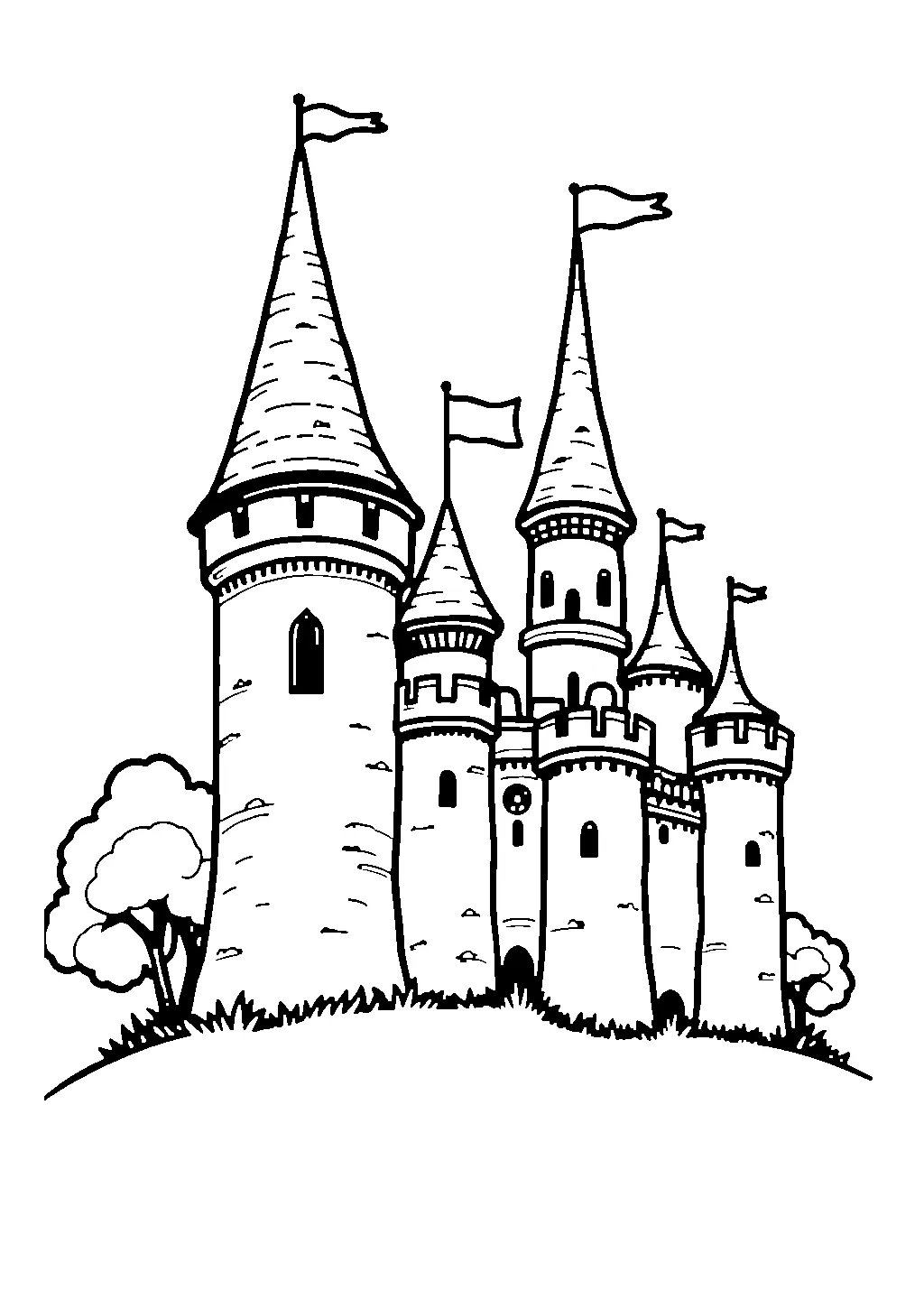 Disegno da colorare di castello di sabbia
