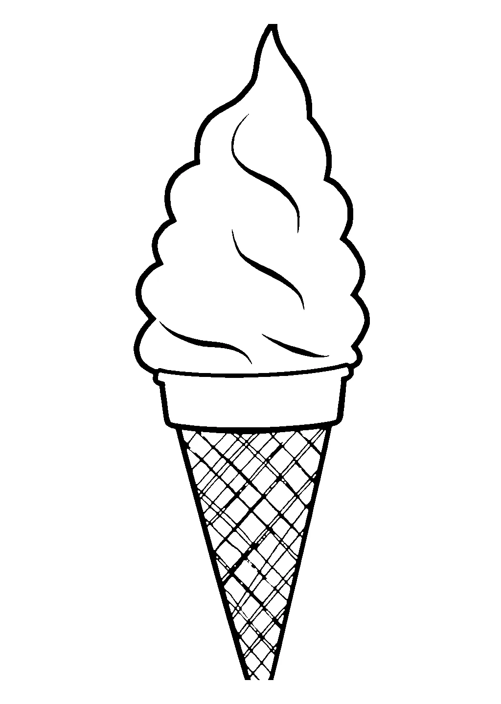 Disegno di un cono gelato con due palline e granella da colorare