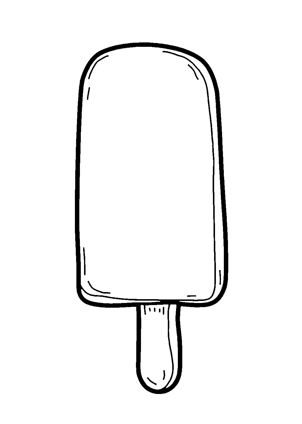 Illustrazione di un ghiacciolo estivo pronta da stampare e colorare
