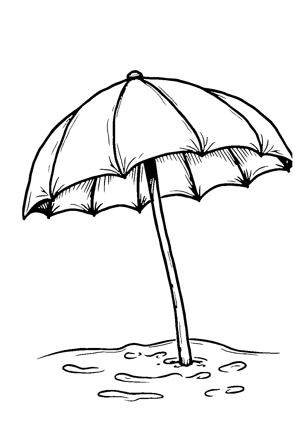 Disegno da colorare di ombrellone da spiaggia