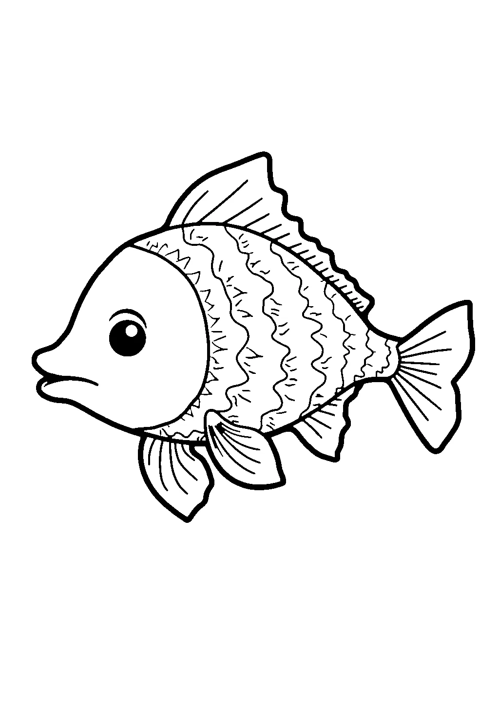 Disegno di pesciolini che nuotano nel mare da colorare