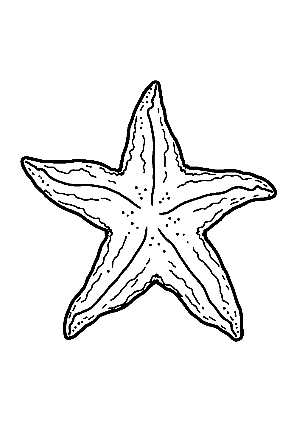Disegno di una stella marina sulla sabbia da colorare