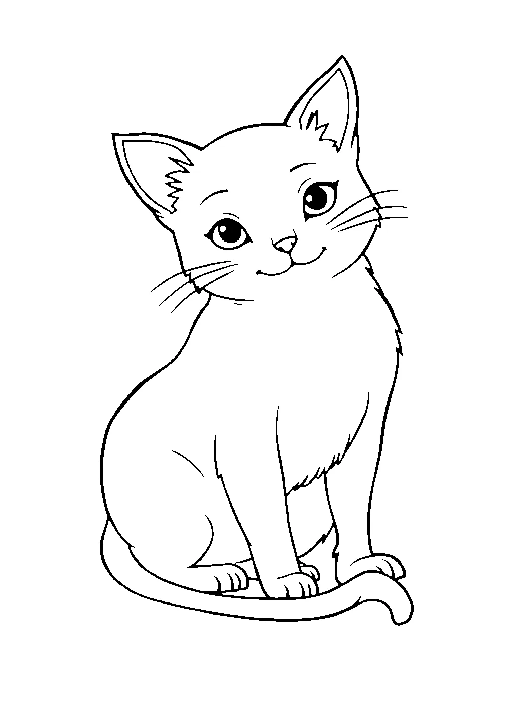 Disegno da colorare di un gatto nero spaventato con la schiena arcuata, tipico simbolo di Halloween