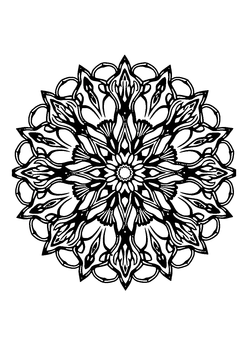 Disegno di mandala con nodi e intrecci celtici da colorare