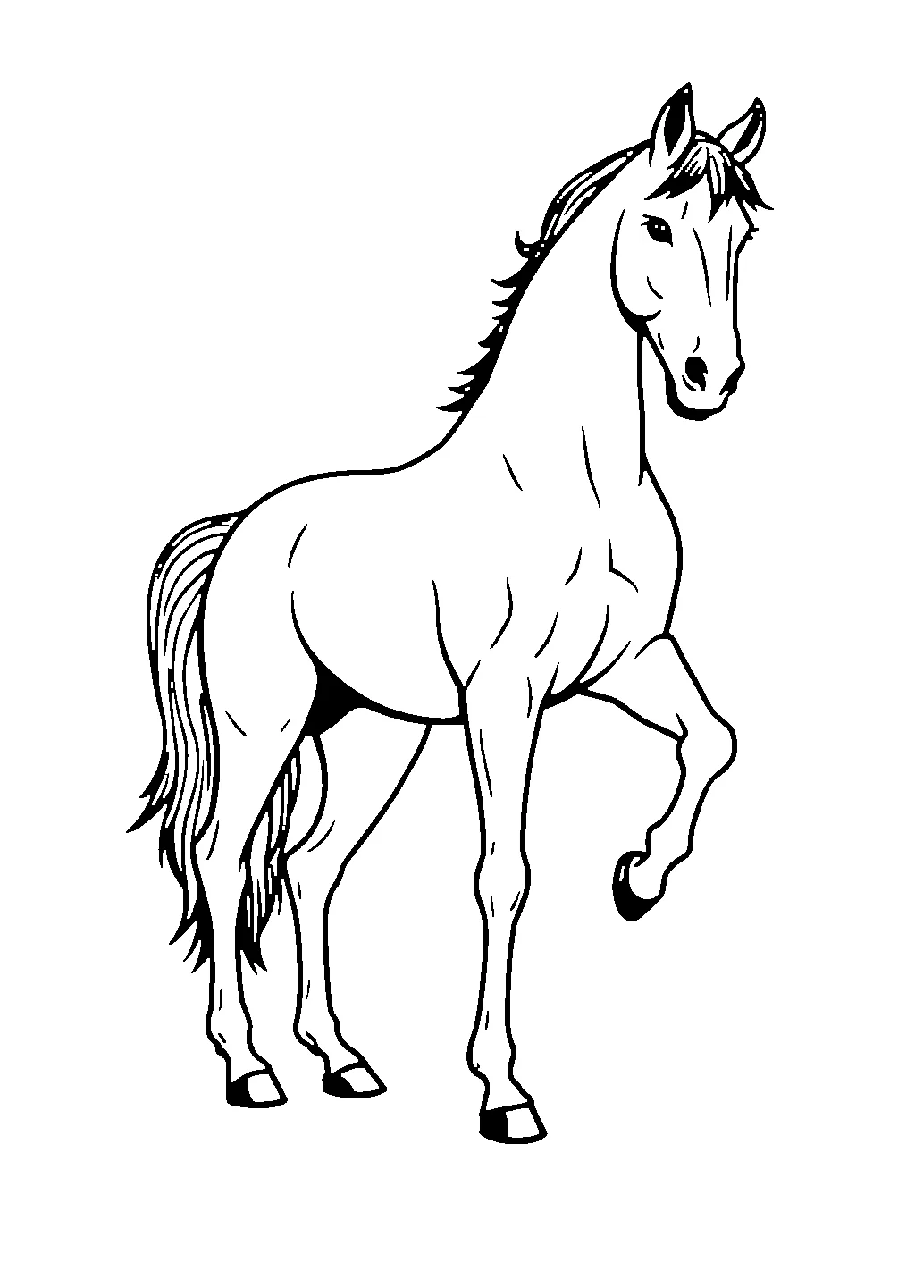 Disegno di una statua con cavaliere a cavallo su un piedistallo da colorare
