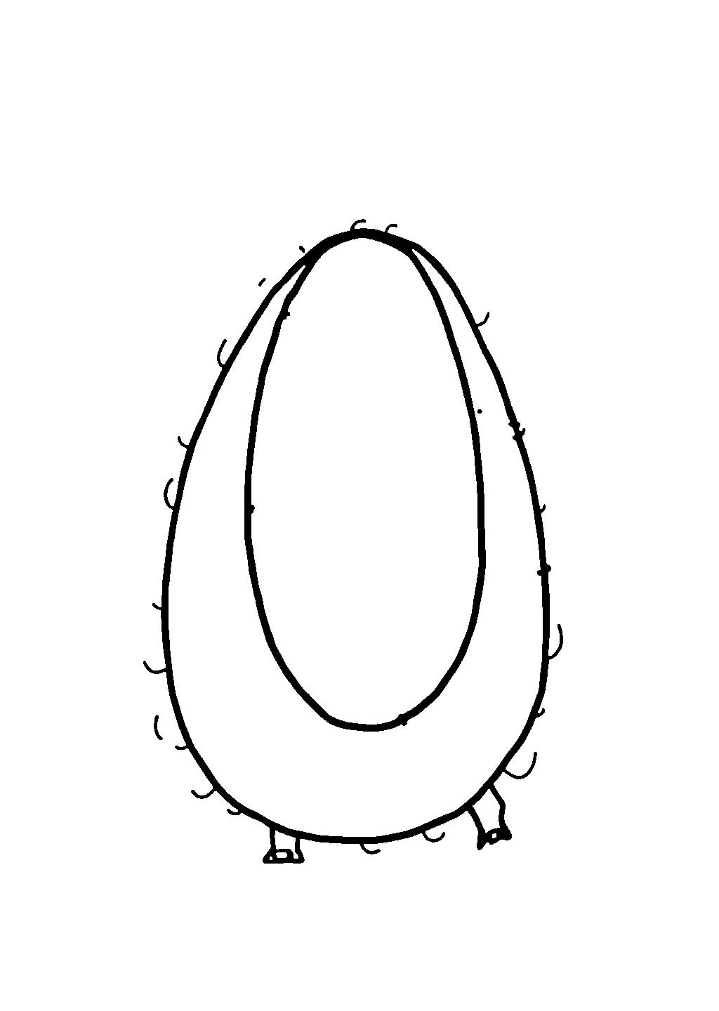 Disegno del numero zero rappresentato con un grande cerchio da colorare per bambini
