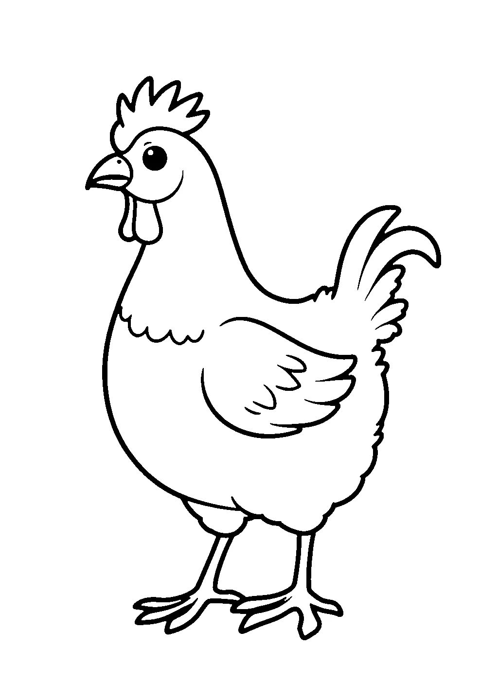 Disegno da colorare di gallina con pulcini