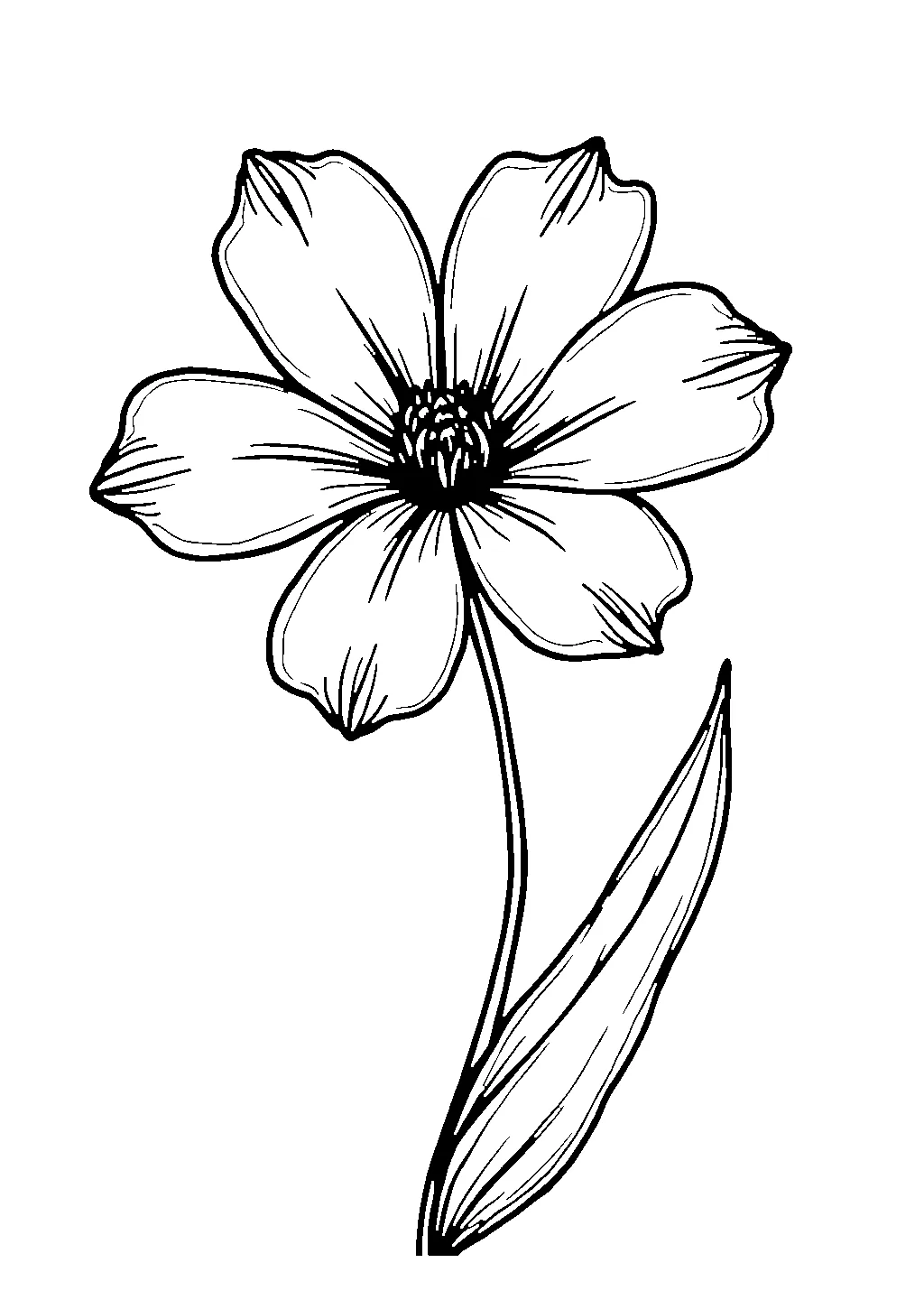 Disegno da stampare con una fila di tulipani in stile primaverile da colorare